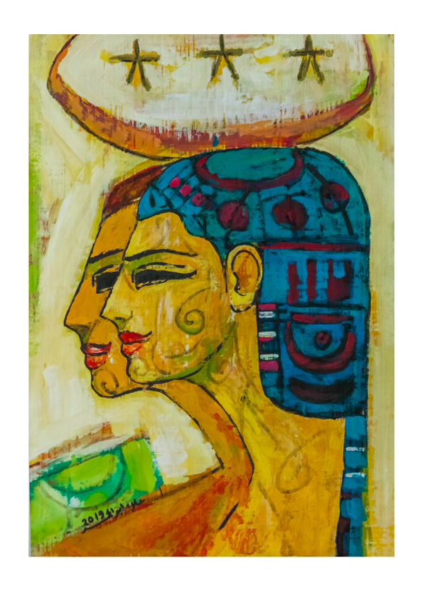 AAH-01 | Acrylic on Papyrus | 70.5 x 51 cm | 2019