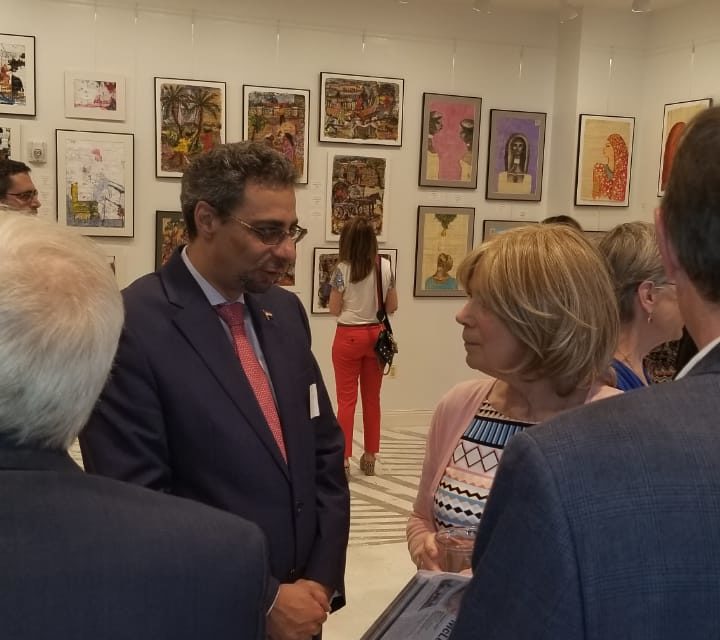 The inauguration of “A New Legacy: Contemporary Art of Egypt” with over 50 pieces at Falls Church Arts Gallery, Virginia.